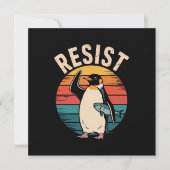 Grappige pinguïn verzet zich tegen tariefprotest kaart (Voorkant)