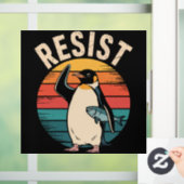 Grappige pinguïn verzet zich tegen tariefprotest raamsticker (Huis)