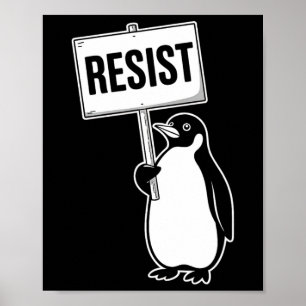 Grappige pinguïn weerstaan koele pinguïns weersta poster