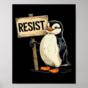 Grappige pinguïn weerstaan koele pinguïns weerstaa poster