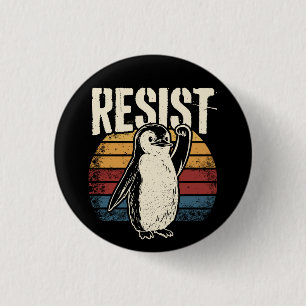 Grappige pinguïn weerstaan koele pinguïns weerstaa ronde button 3,2 cm
