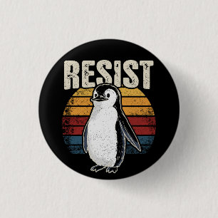 Grappige pinguïn weerstaan koele pinguïns weerstaa ronde button 3,2 cm