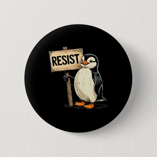 Grappige pinguïn weerstaan koele pinguïns weerstaa ronde button 5,7 cm (Voorkant)