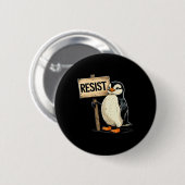 Grappige pinguïn weerstaan koele pinguïns weerstaa ronde button 5,7 cm (Voorkant /achterkant)