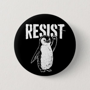 Grappige pinguïn weerstaan koele pinguïns weerstaa ronde button 5,7 cm