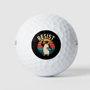 Grappige Pinguïn Weerstaat Protest Tegen Tarieven Golfballen