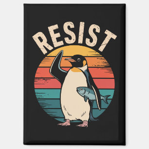Grappige Pinguïn Weerstaat Protest Tegen Tarieven Magneet
