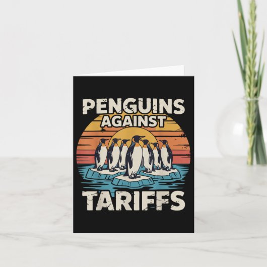 Grappige pinguïns tegen tarieven Anti tarieven Pen Kaart (Voorkant)