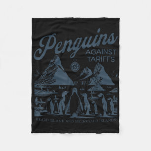 Grappige pinguïns tegen tarieven gehoord eiland pi fleece deken
