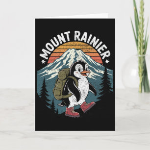 Grappige pinguïnwandelaar klimt op Mount Rainier Kaart