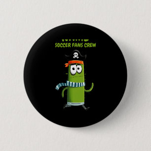 Grappige Piraat Cactus Voetbal Fans Crew Custom T- Ronde Button 5,7 Cm