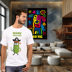 Grappige Pirate Cactus Tennis Crew    T-shirt