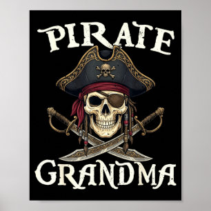 Grappige piraten oma schedel familie bijpassende k poster