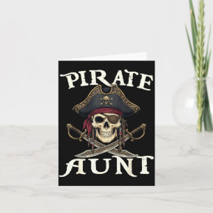 Grappige piraten tante schedel familie bijpassende kaart