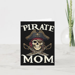 Grappige piratenmoeder schedel familie bijpassende kaart