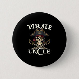 Grappige piratenoom schedel gezinsmatchende kostuu ronde button 5,7 cm