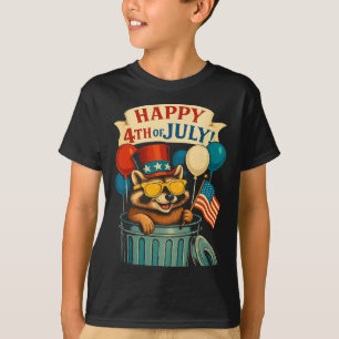 Grappige Piston Spierauto Monteur 4 juli Trots T-shirt