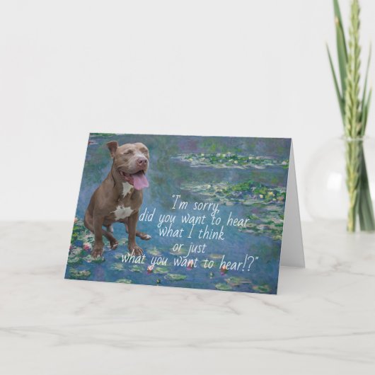 Grappige Pit Bull Kaart (Voorkant)