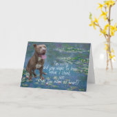 Grappige Pit Bull Kaart (Gele Bloem)