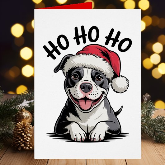 Grappige Pit Bull Santa Pittie Kerst Pitbull Hond