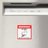 Grappige Pit Bull Waarschuwing Koelkast Magnet Magneet (Insitu (Vaatwasser))