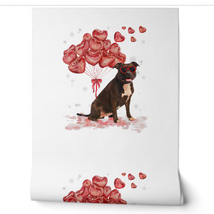 Grappige Pitbull Hart Valentijnsdag Hond Vader Moe Behang