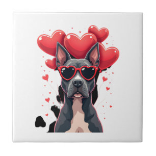 Grappige Pitbull Hart Valentijnsdag Hond Vader Moe Tegeltje