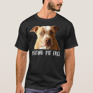 Grappige Pitbull Hond Rustende Pit gezicht T-shirt