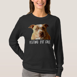 Grappige Pitbull Hond Rustende Pit gezicht T-shirt