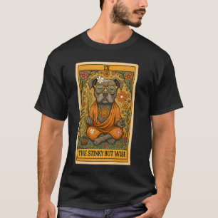 Grappige Pitbull Tarotkaart Vintage Pit Bull Moede T-shirt