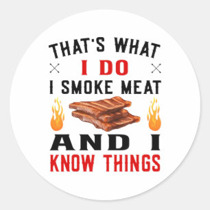 Grappige Pitmaster Byrbecue Ribs - Ik rook vlees B Ronde Sticker