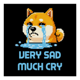 Grappige pixel art Shiba Inu hond meme Perfect Poster