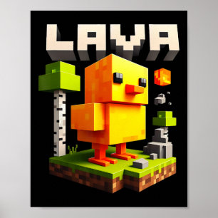 Grappige Pixel Kip Gamer Humor Meme  Poster