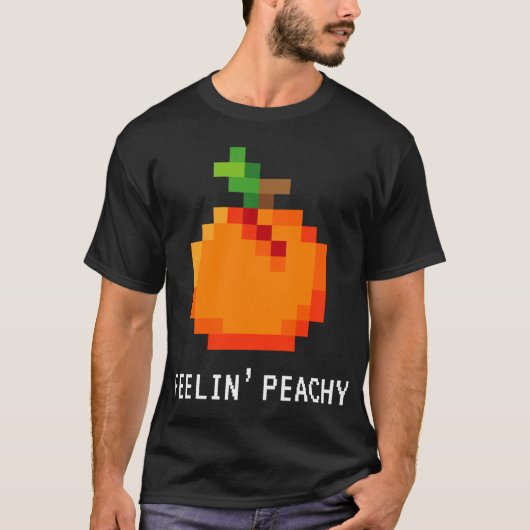 Grappige Pixel Peach - Retro 8 - Bit Arcade Gamer  T-shirt (Voorkant)