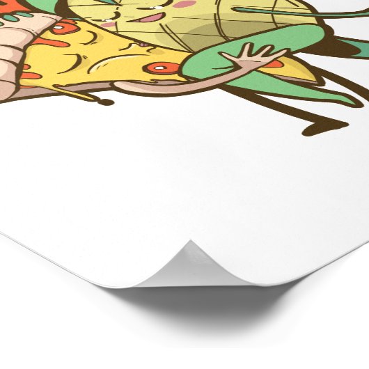 Grappige Pizza Ananas Tango Koppel Tiener Jongen M Poster (Hoek)