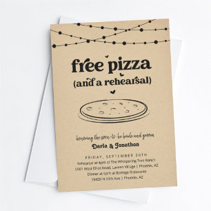 Grappige Pizza bruiloft repetitie diner uitnodigin Kaart