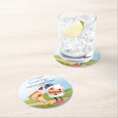 Grappige Pizza Bruiloftsfeest Ronde Kartonnen Onderzetter (Insitu)