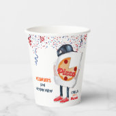 Grappige Pizza Feestje Papieren Bekers (Voorkant)