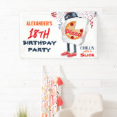 Grappige Pizza Feestje Spandoek (Insitu)