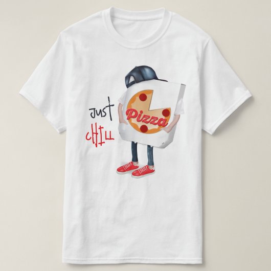 Grappige Pizza Levering T-shirt (Design voorkant)