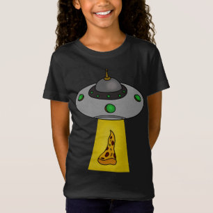 Grappige pizza liefhebber, ufo stralen t-shirt