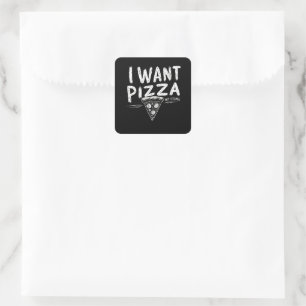 Grappige Pizza Lover Quote Vierkante Sticker