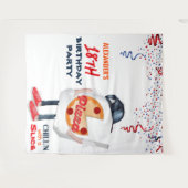 Grappige Pizza Party Achtergrond Wandkleed (Voorkant (horizontaal))