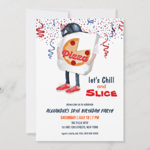 Grappige Pizza Party Uitnodiging