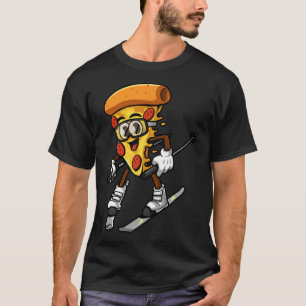 Grappige Pizza Ski Kaas Taart Foodie Skilopen Inst T-shirt