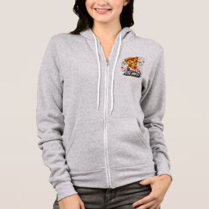 Grappige Pizza Zijschop Workout Cartoon Mascotte Hoodie