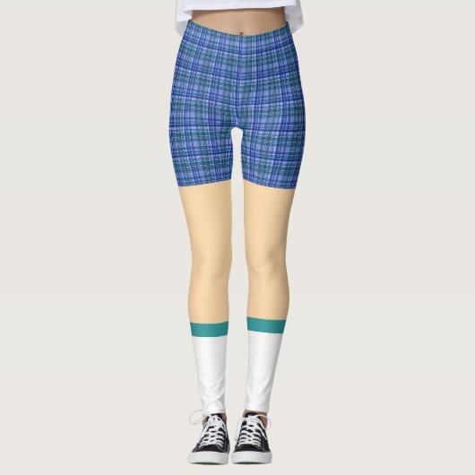 Grappige plaid shorts golf geek vrouwen leggings (Voorkant)