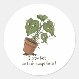 Grappige Plant Escape Sticker