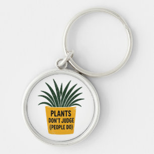 Grappige Planten Oordelen Niet Vintage Inktstempel Sleutelhanger