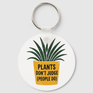 Grappige Planten Oordelen Niet Vintage Inktstempel Sleutelhanger